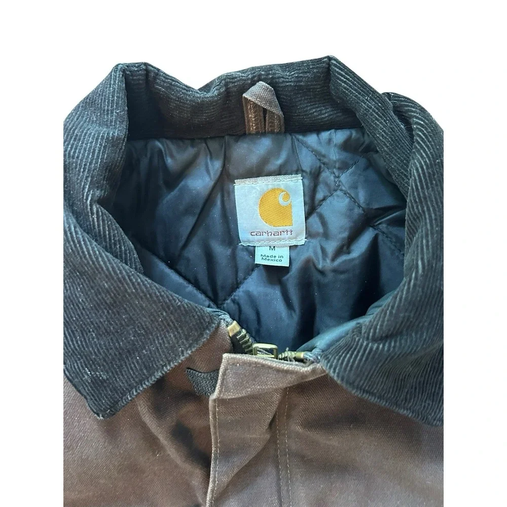 Carhartt C26 DKB Jacket Mens Medium Brown Duck Canvas Artic Quilt Lined Workwear